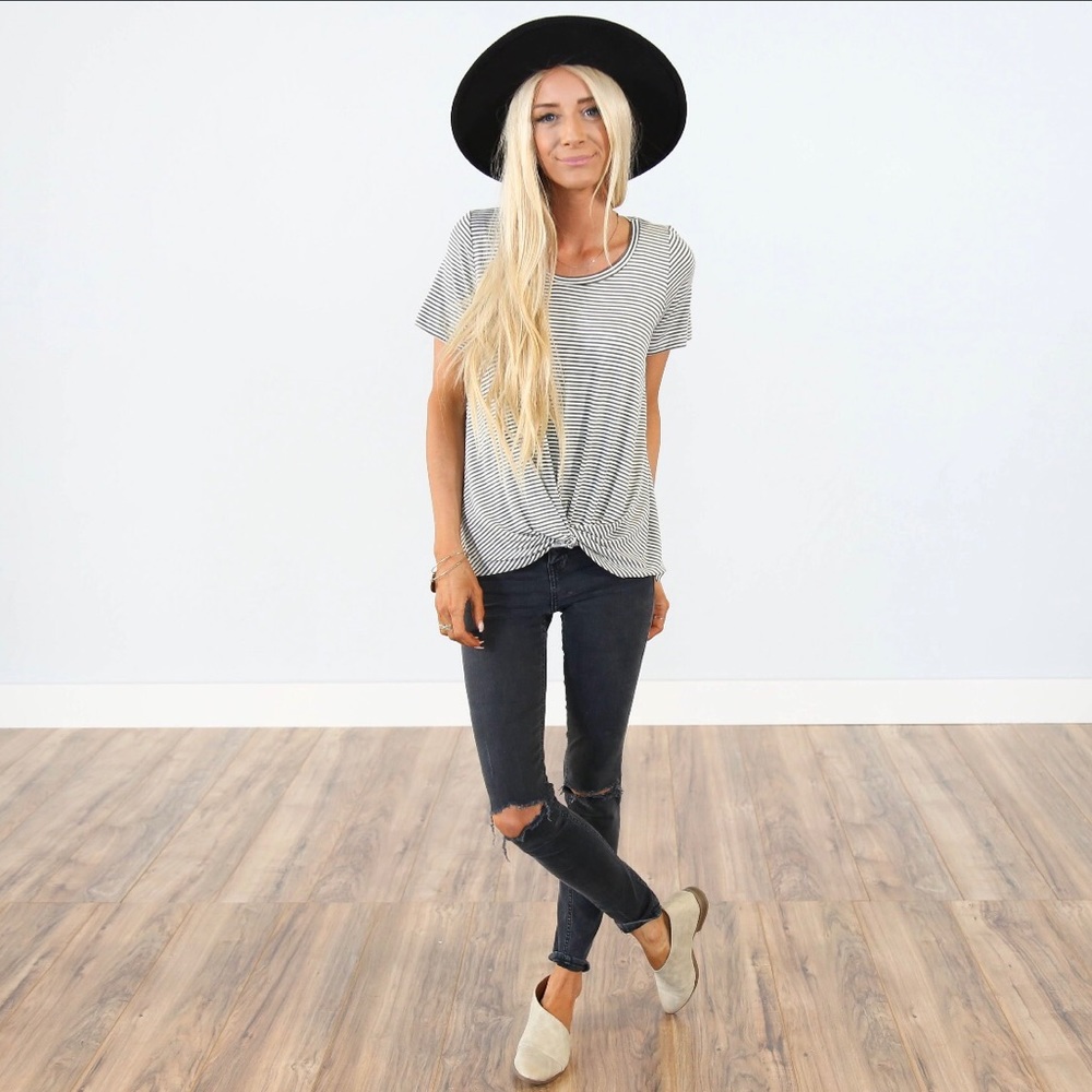 Olive Stripes Top by Shop Stevie